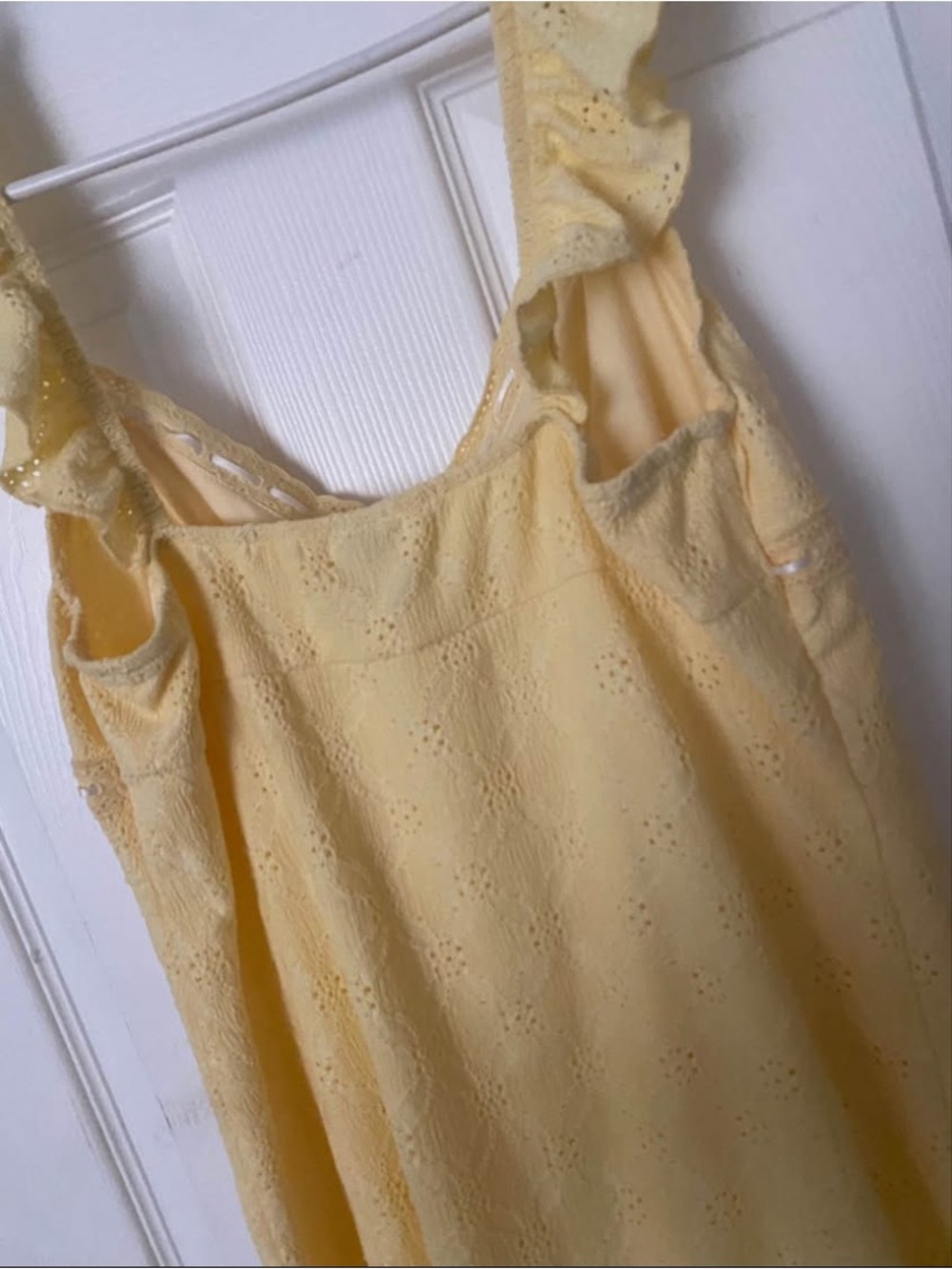 Yellow Eyelet Ruffle-Strap Sundress - Picture 4 of 4